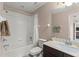 Bathroom with a shower and tub combination, featuring a single vanity at 10720 Breaking Rocks Dr, Tampa, FL 33647