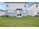 Well-manicured lawn and sliding glass doors lead to a lovely backyard at 3544 Moscato Dr, Brooksville, FL 34602