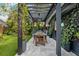 Outdoor dining area under a pergola, surrounded by greenery, creates a cozy and inviting space at 132 17Th N Ave, St Petersburg, FL 33704