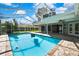 Enjoy the screened-in pool and covered patio of this lovely house at 13295 Don Loop, Spring Hill, FL 34609