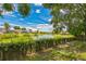 Beautiful pond with clear blue sky reflections, framed by manicured lawns, hedges and plenty of trees at 2002 Culpepper Dr, Brandon, FL 33511