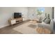 Bright living room featuring a contemporary design with modern furniture and hardwood floors at 6208 S Harold Ave, Tampa, FL 33616