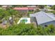 Aerial view showcasing the house and the pool at 7341 Hart St, Englewood, FL 34224