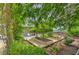 Lush community garden featuring manicured trees, planted beds and a scenic view at 12990 Burns Dr, Odessa, FL 33556