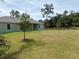 View of the back of the house and large backyard at 4619 Chamrade Rd, North Port, FL 34288