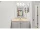 Small bathroom with a vanity and a mirror at 19617 Sunset Bay Dr, Land O Lakes, FL 34638