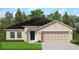 One-story home with a two-car garage and attractive landscaping at 13271 Gulf Bay Ln, Spring Hill, FL 34609