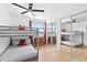 Bedroom with bunk beds, complemented by stylish decor, and natural lighting at 1731 Clearwater Harbor Dr, Largo, FL 33770