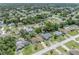 Sprawling aerial view of a cozy neighborhood showcasing single-Gathering homes and lush greenery at 5078 Kenmore St, Spring Hill, FL 34608