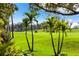 Scenic view of lush green golf course with mature trees and blue skies at 2546 Tom Morris Dr, Sarasota, FL 34240