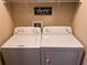 Bright laundry area with washer, dryer, and decorative wall art at 5520 Rosehill Rd # 201, Sarasota, FL 34233