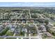 Bird's-eye view of a residential area featuring well-maintained houses and peaceful, winding roads at 4196 Hoffman Ave, Spring Hill, FL 34606