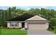Charming single-story home with a two-car garage, inviting entrance, and well-maintained landscaping at 13187 Gulf Bay Ln, Spring Hill, FL 34609