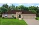 Charming single-story home with a two-car garage, manicured lawn, and inviting entryway at 4476 Azora Rd, Spring Hill, FL 34608