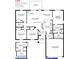 Detailed floor plan showcasing four bedrooms, two baths, kitchen, living spaces, and two-car garage at 4476 Azora Rd, Spring Hill, FL 34608