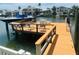 Private wooden dock overlooking peaceful water, complete with lounge area and boat access at 852 3Rd Ave S, Tierra Verde, FL 33715