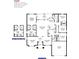 Detailed floor plan showcasing a four-bedroom home with two baths, living spaces, and a two-car garage at 11280 Liberto Rd, Weeki Wachee, FL 34614