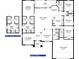 Detailed floor plan showcasing the layout of this home's bedrooms, bathrooms, kitchen, and living spaces at 423 Tryon Cir, Spring Hill, FL 34606