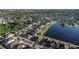 Beautiful aerial view of a home in a community with multiple ponds and lush green surroundings at 1739 Broad Winged Hawk Dr, Ruskin, FL 33570
