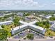 Aerial shot of the condo and grounds, showcasing the building's location at 2401 Ecuadorian Way # 45, Clearwater, FL 33763