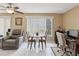 Cozy living area featuring a round dining table, recliner, and a bright window at 2401 Ecuadorian Way # 45, Clearwater, FL 33763