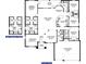 Detailed floor plan showcasing the layout of this home, including bedrooms, bathrooms, kitchen, living spaces, and a three-car garage at 12142 Pine Warbler Ave, Brooksville, FL 34614