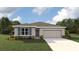 Charming single-story home featuring stone accents, a two-car garage, and a well-manicured lawn at 10414 Tucker Rd, Weeki Wachee, FL 34613