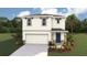 Charming two-story home featuring a two-car garage, stone accents, and a welcoming front entrance at 10466 Tucker Rd, Weeki Wachee, FL 34613