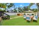 Beautiful backyard with a hot tub, patio furniture, a lush lawn, and landscaping at 2715 14Th N Ave, St Petersburg, FL 33713