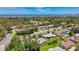 Panoramic aerial view showing homes near coastal waters with bridges and city skyline in the distance at 1137 Indian Rocks S Rd, Largo, FL 33770