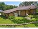 The backyard features lush green grass and a utility access door and generator at 39 Sunset Dr, Brooksville, FL 34601