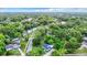 An aerial view showing a house in a quiet neighborhood with ample green space at 1512 E Shadowlawn Ave, Tampa, FL 33610