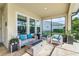 Relaxing screened patio with fire pit and comfortable seating at 5330 Silver Sun Dr, Apollo Beach, FL 33572