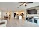Open floor plan with kitchen, dining, and Gathering room at 12730 Lemon Pepper Dr, Riverview, FL 33578