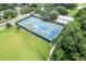 Aerial view of community tennis courts and green space at 739 Isleton Dr, Brandon, FL 33511