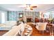 Living room features a fireplace and hardwood floors at 1479 S Evergreen Ave, Clearwater, FL 33756