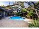 Inviting kidney-shaped pool with a screened enclosure and lush landscaping at 4911 W Juno St, Tampa, FL 33629