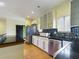 Close-up kitchen with white cabinetry, stainless appliances and dark stone countertops at 1793 N Fort Harrison Ave, Clearwater, FL 33755