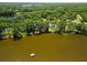 Breathtaking aerial view showcasing waterfront properties surrounded by lush greenery at 6317 Discovery Ln, Land O Lakes, FL 34638