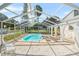 Relaxing screened-in pool area, complemented by lush surroundings and a charming design, great for entertainment at 3620 E Tampa Cir, Tampa, FL 33629