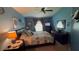 Bedroom featuring carpet, ceiling fan, queen bed, and furniture at 13443 Graham Yarden Dr, Riverview, FL 33579