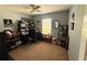 Home office features a ceiling fan and a window providing ample natural light at 13443 Graham Yarden Dr, Riverview, FL 33579