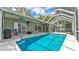 A beautiful screened-in pool area with a clean pool and large deck at 2332 Timbergrove Dr, Valrico, FL 33596