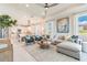Open-concept living area featuring seamless transitions to dining and kitchen areas, creating a bright and airy atmosphere at 18039 Cherished Loop, Bradenton, FL 34211