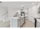 Open concept kitchen with island, stainless steel appliances, and gray cabinets at 5439 Tripoli Dr, Palmetto, FL 34221