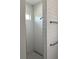 Bright walk-in shower with subway tile and a modern drain at 23466 Garrett Ave, Port Charlotte, FL 33954