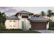 Single-story home with brown garage and teal door at 257 Vistera Blvd, North Venice, FL 34275