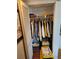 Organized closet with hanging storage and shelves, providing ample space at 8744 54Th W Ave # 8744, Bradenton, FL 34210