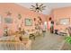 Spacious living room featuring neutral paint, contemporary furniture, bright decor and durable floors at 11820 Stone Pine St, Riverview, FL 33569