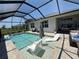 Inviting screened-in pool area with lounge chairs and patio furniture for relaxation at 43819 Cattleman Dr, Punta Gorda, FL 33982
